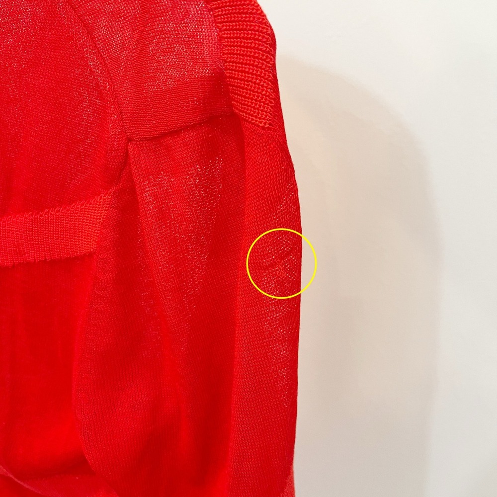 Lafayette 148 New York Womens Red Sheer Knit Open Front Cardigan Sweater SMALL - Picture 7 of 8
